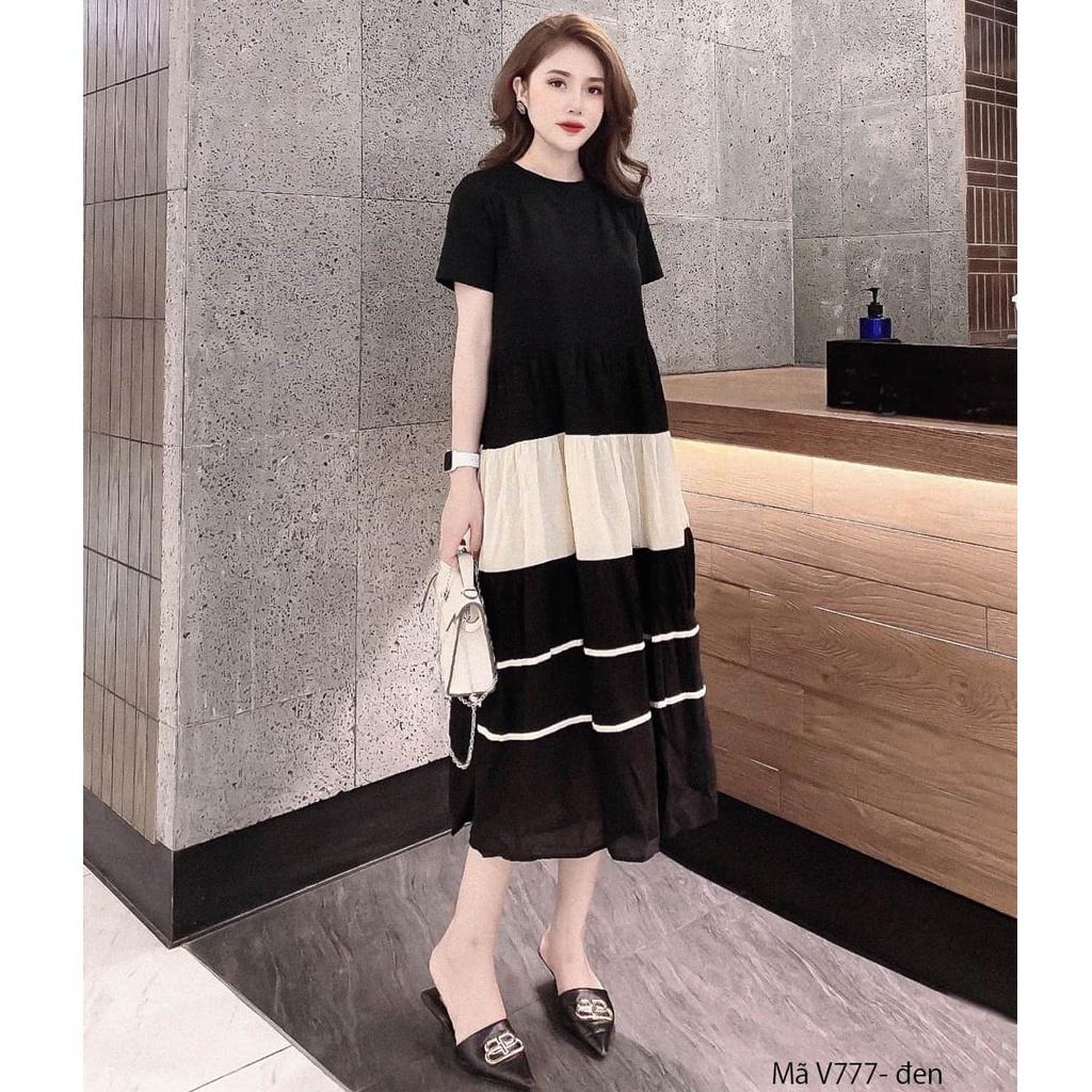 Đầm bầu ngắn tay M134 thời trang thiết kế Mom and Baby