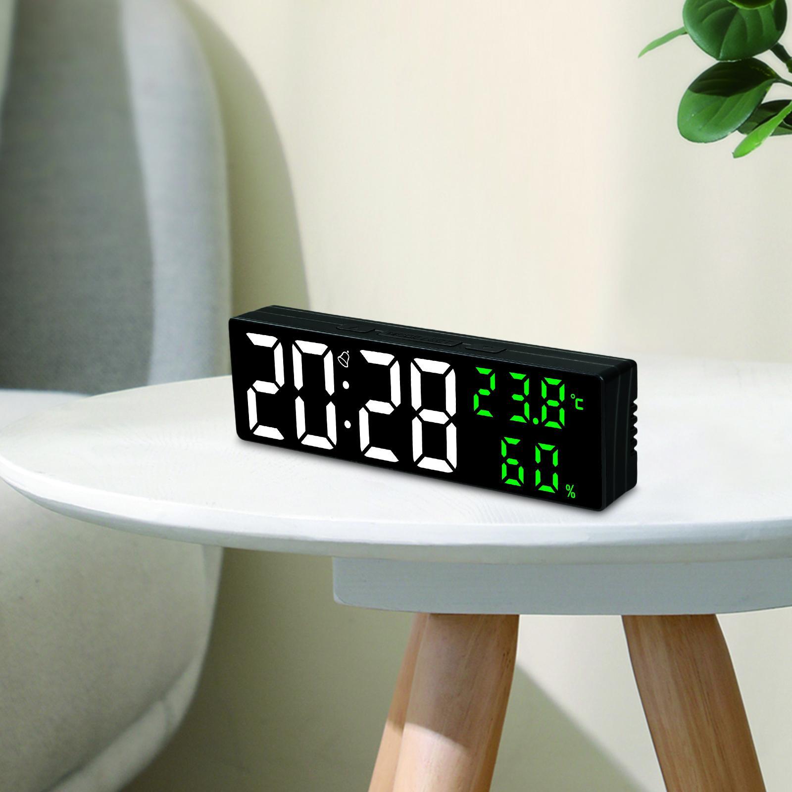 Large Number Digital Clock LED Display Snooze Function for Living Room