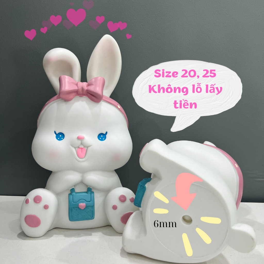 Ống Tiết Kiệm Heo Đất Thỏ Beibei Rabbit Pink Đáng Yêu -ArtHouse