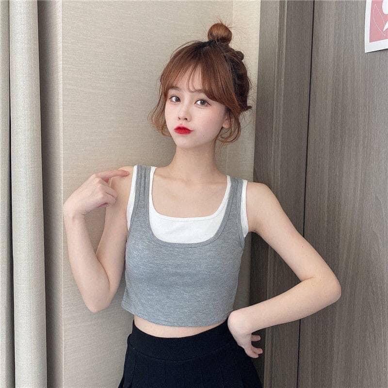 Áo ba lỗ dáng croptop có đệm ngực hàng cao cấp