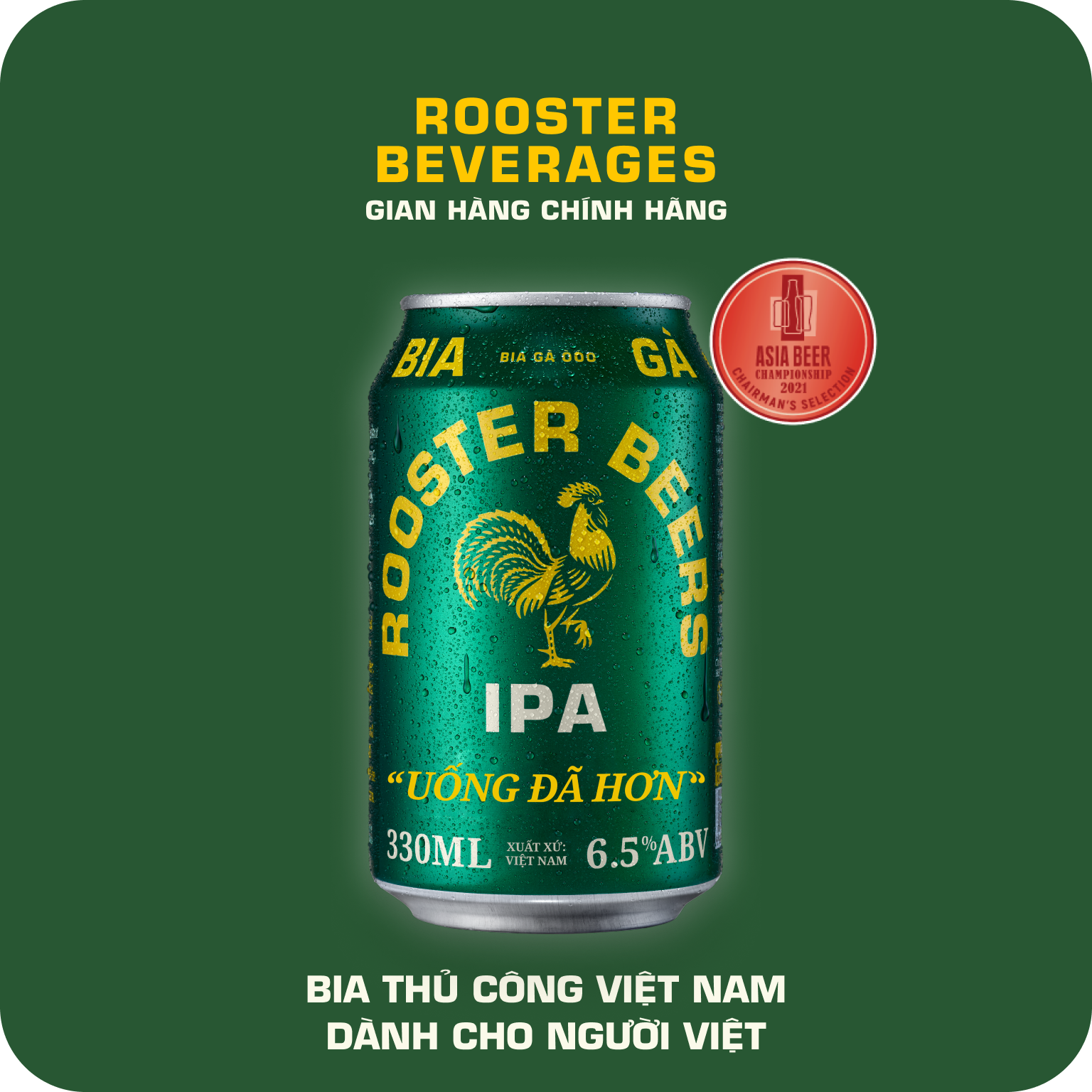 Hình ảnh Thùng Rooster Beers IPA (Bia Gà) 24 Lon (330ml/Lon)