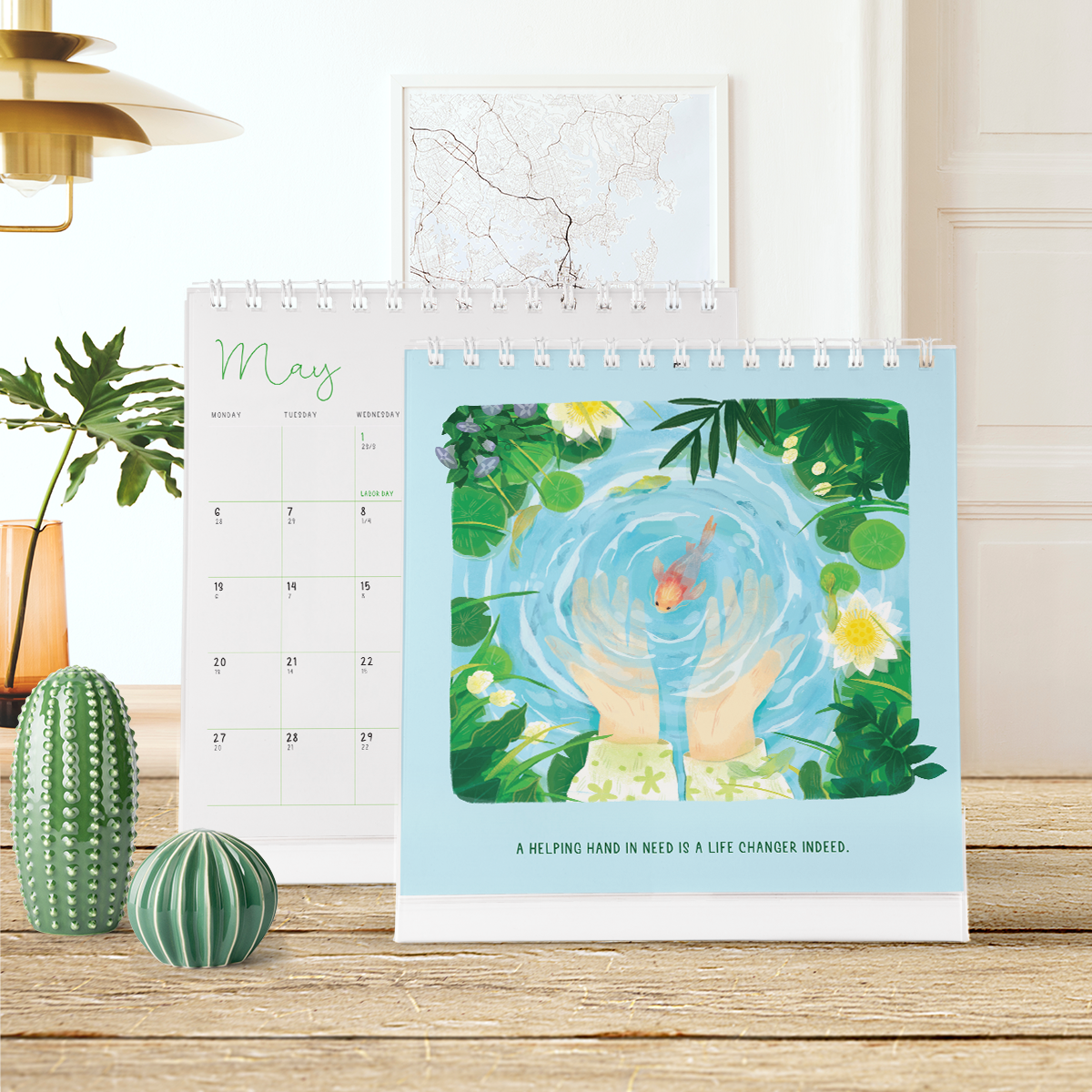 Lịch bàn 2024 SDstationery From Yourself with Love, cảm hứng phát triển bản thân, tiếng Anh, minh họa đẹp 20x24x7,5