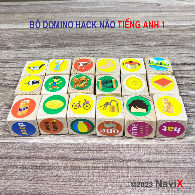 Bộ đồ chơi Domino hack não tiếng Anh 1