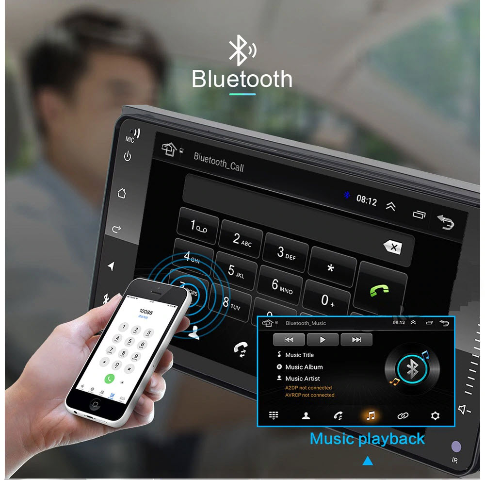 Màn hình cảm ứng LCD Full HD 1080 Android 8.1 7 inch có tiếng Việt lắp cho các dòng xe Toytota - Tích hợp Bluetooth, Wifi, module GPS và Camera lùi dài 6m AnZ