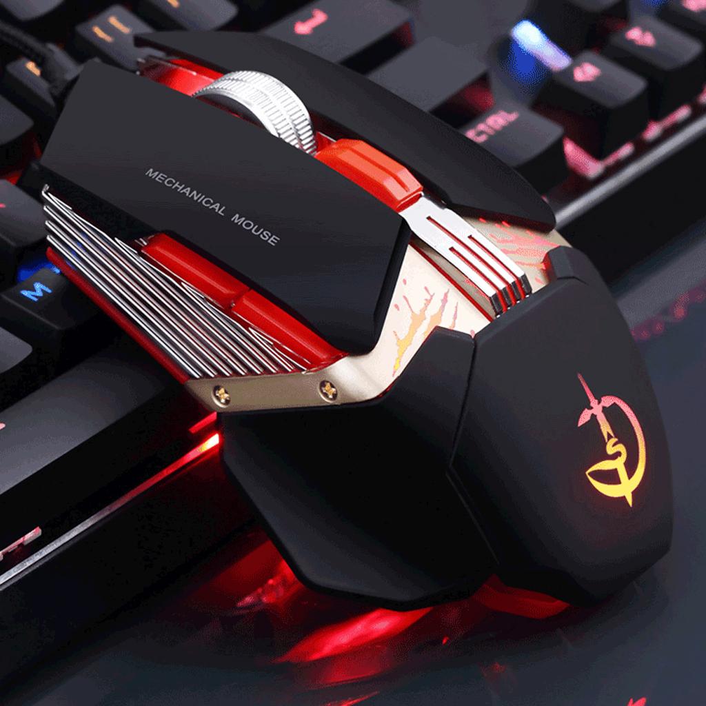 USB Wired Gaming Mouse 4000 DPI 8 Buttons For PC Computer Laptop Black