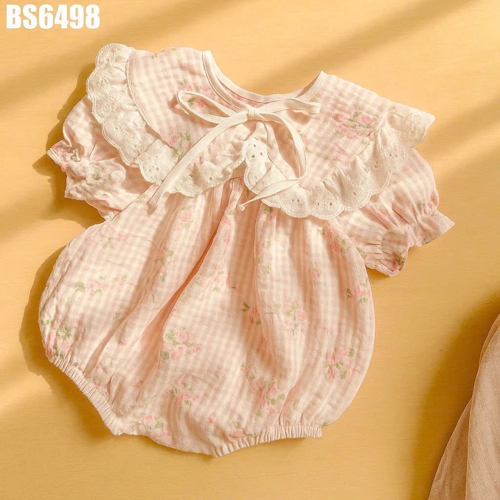 Set Body Cổ Rời Nơ Hoa Kèm Turban Cho Bé Gái Sơ Sinh 1 2 Tuổi Từ 3-11kg Dành Cho Bé Gái
