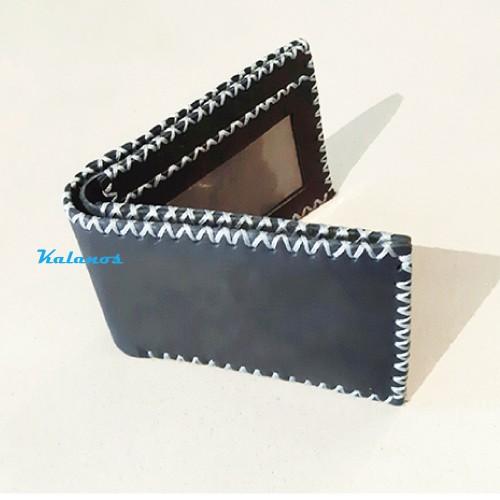 Bóp Ví nam da bò cao cấp may tay màu đen Kalanos KBN800- Đen, ví nam nhỏ gọn đẹp handmade