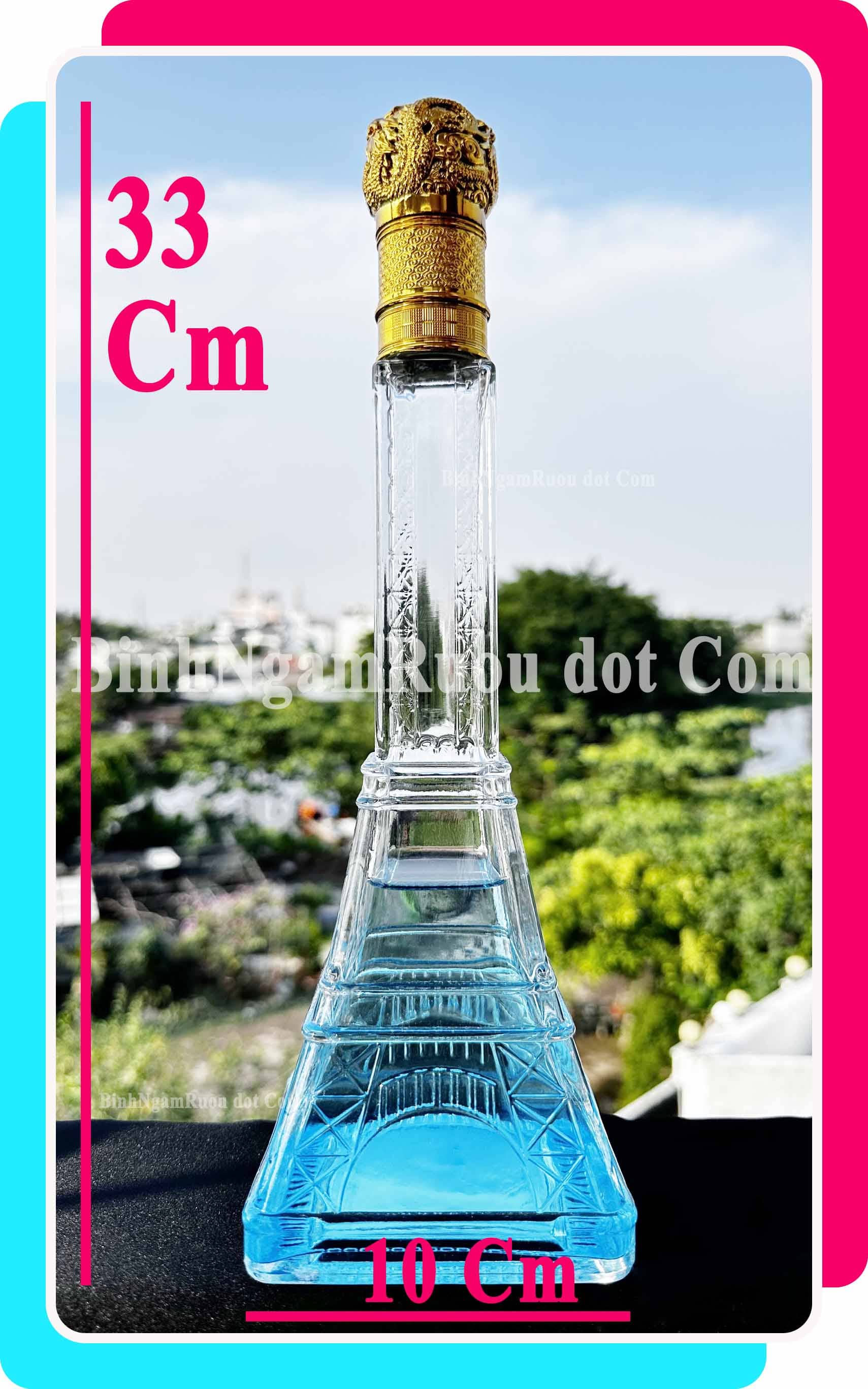 [Mua 10 Tặng 2 ] C55 Chai Đựng Rượu Thủy Tinh Tháp EIFFEL Sang Trọng - Cao Cấp 500ml - Đẹp Cao Cấp - Nắp Kín Thủy Tinh Trong - Tặng Biếu Sang Trọng