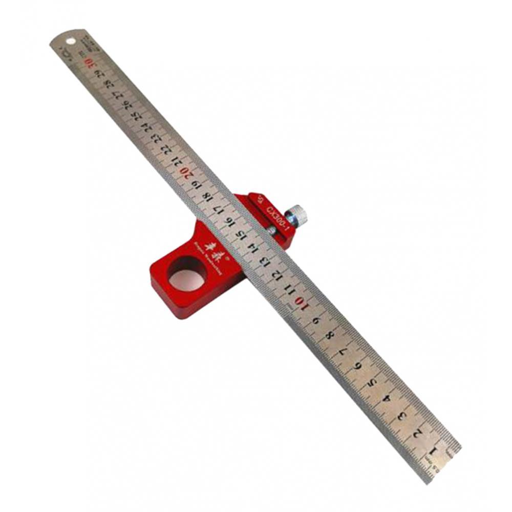 Woodworking Scriber Ruler Line Gauge Ruler 90° 45° Angle Square Ruler Tools
