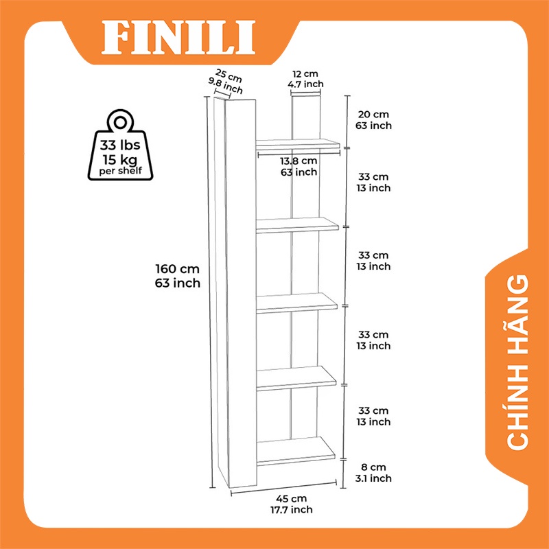 Kệ góc 5 tầng trang trí hoặc đựng sách, kệ trang trí góc nhà nghệ thuật FH32