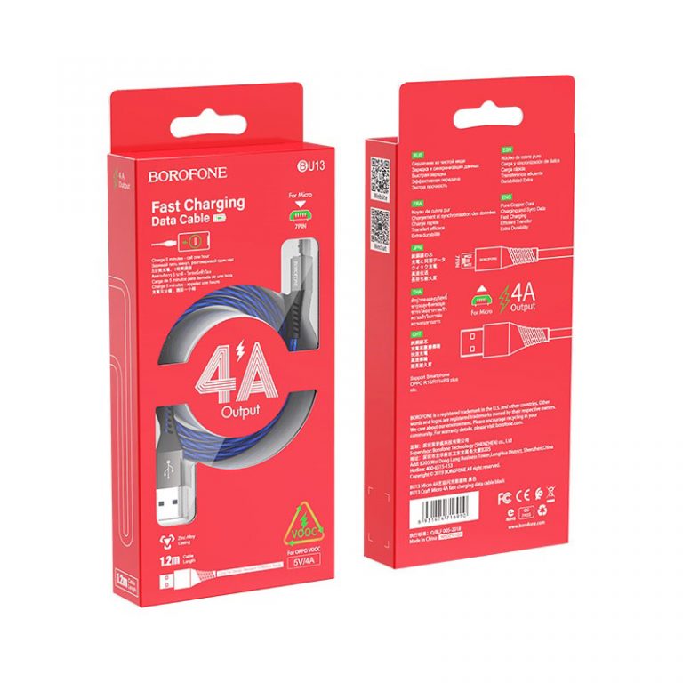Cáp Sạc Nhanh Truyền Dữ Liệu BOROFONE BU13, 1.2m Cổng Micro USB - Hàng Chính Hãng