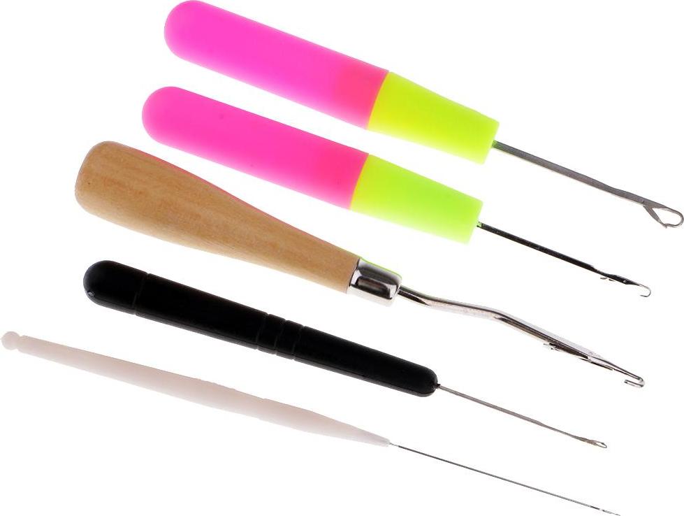5 chiếc Bằng Gỗ/Nhựa Uốn Cong Chốt Móc Dụng Cụ Móc Kim cho Micro Dây Viền Bèo