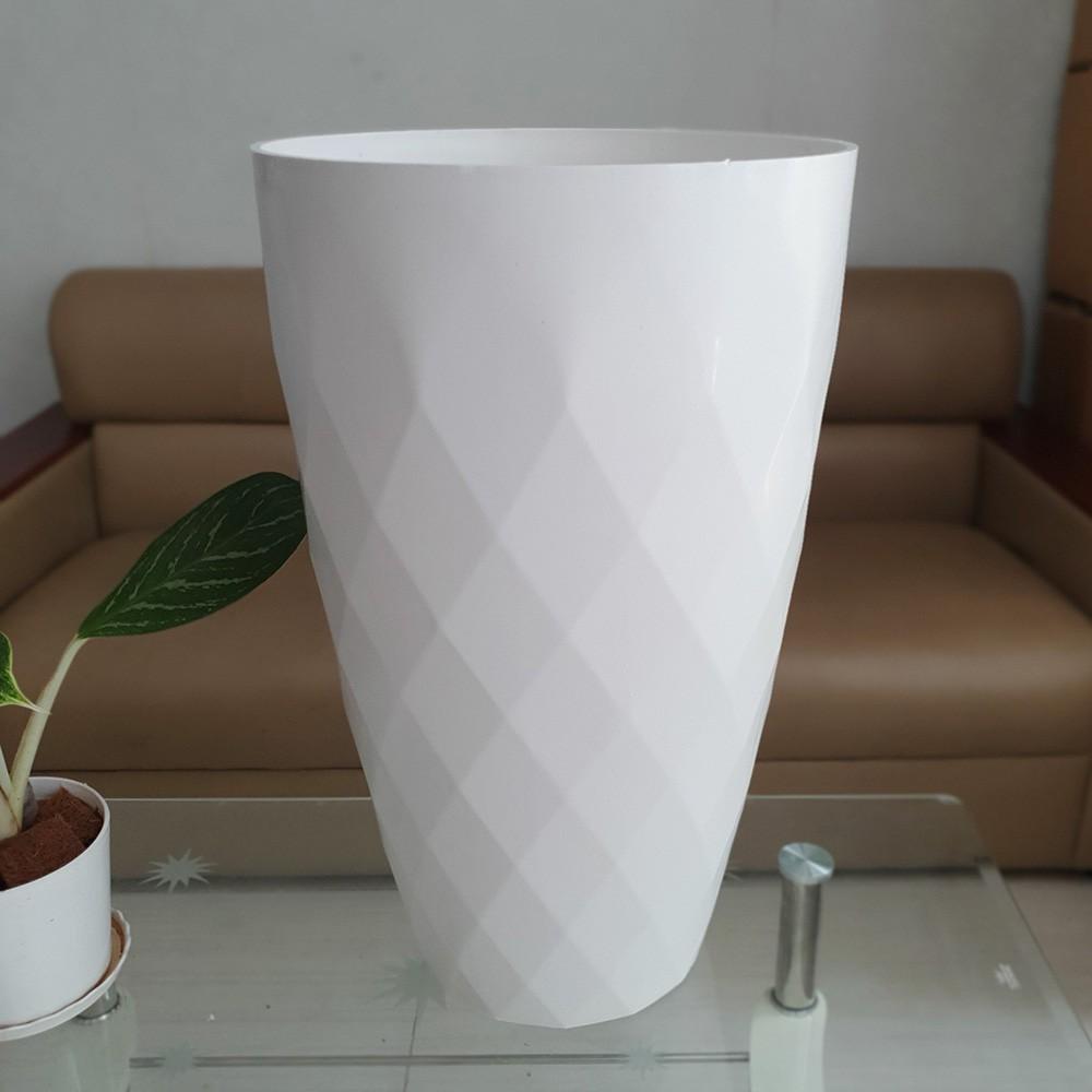 Chậu cao trồng hoa kim cương cỡ lớn nhựa dày đẹp size 37cm x 61cm