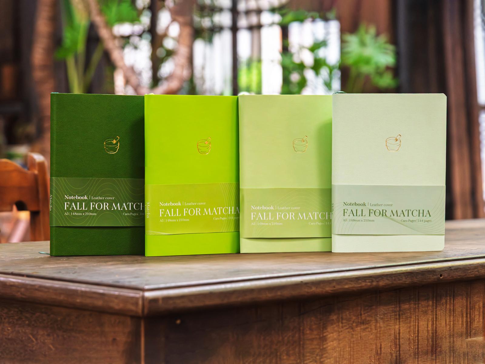 Sổ Bìa Da Mềm - Fall For Matcha A5 - Kẻ Caro - 144 Trang 100gsm - The Sun - Matcha Frappuccino