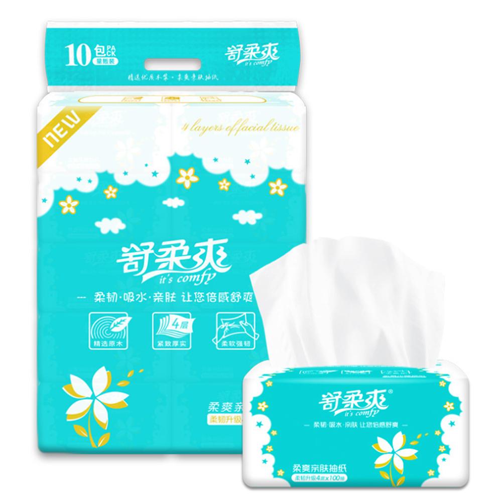 100 tờ 4 lớp giấy gia dụng, giấy ăn, thân thiện với da