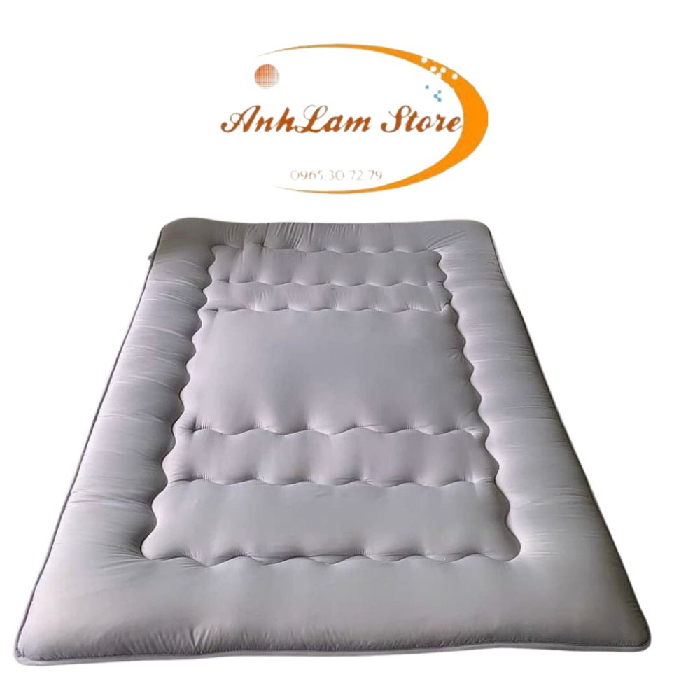 Đệm trải sàn, Nệm văn phòng, Nệm, Topper hàng xuất nhật gấp gọn đa năng đủ size màu ghi - Hàng chính hãng - 1m2 x 2m