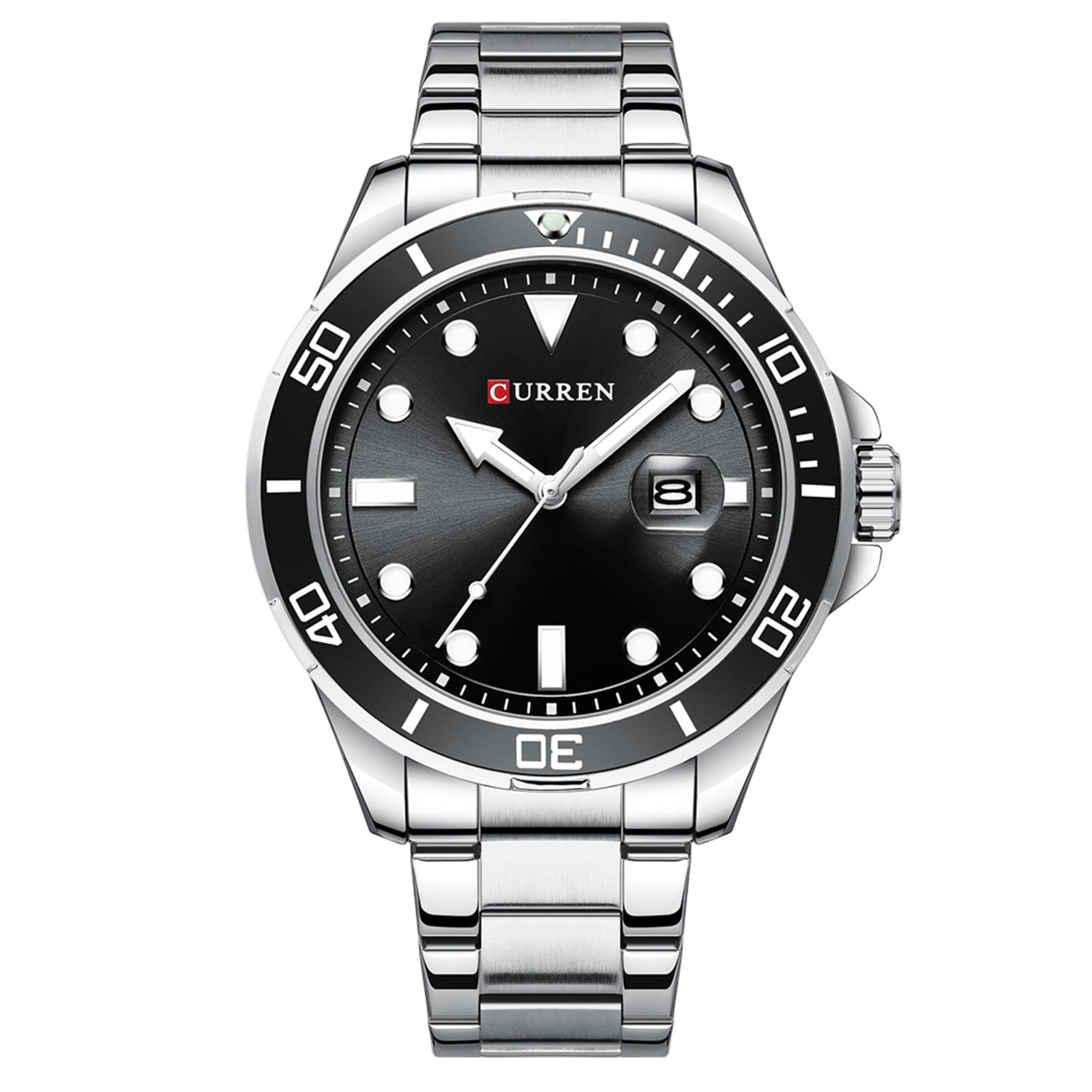 Đồng hồ CURREN Men Quartz cổ điển với dây đeo bằng thép không gỉ phát sáng 3ATM Chống thấm nước