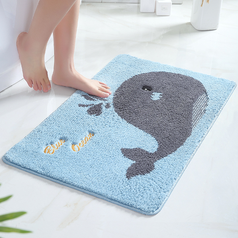 Thảm lông len lau chân chất êm dày dặn thấm hút size 60x40 cm - Thảm cho nhà tắm, phòng ngủ, nhà bếp