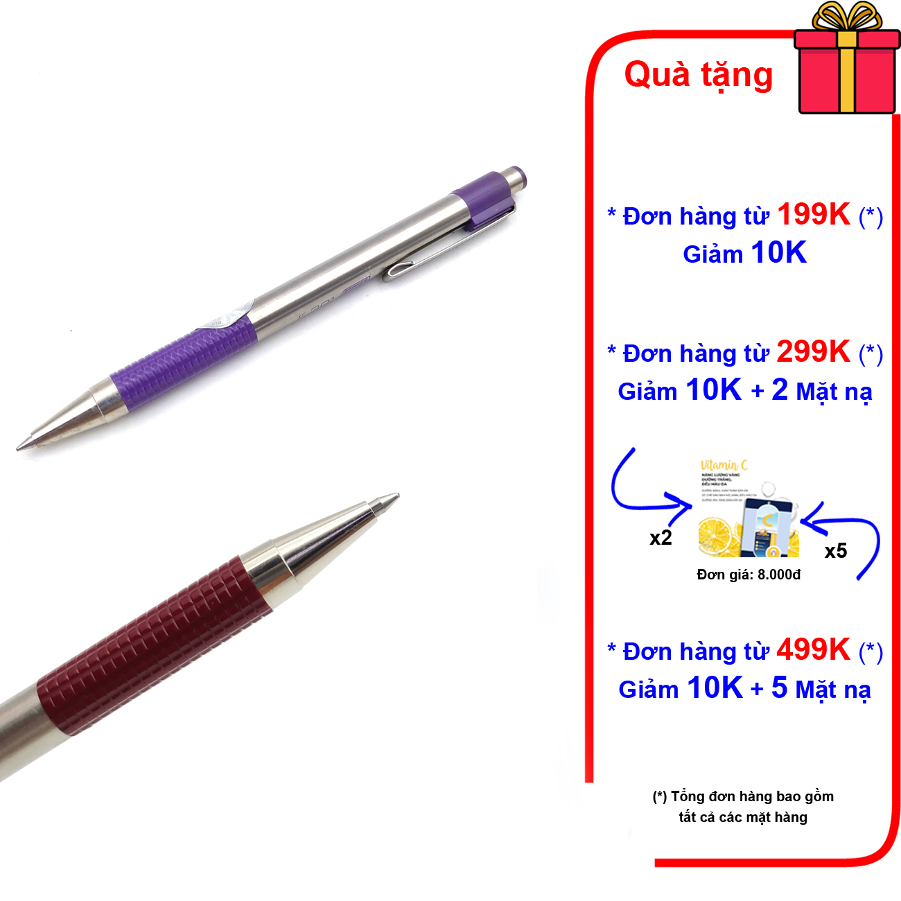 6 cây bút bi bấm F301