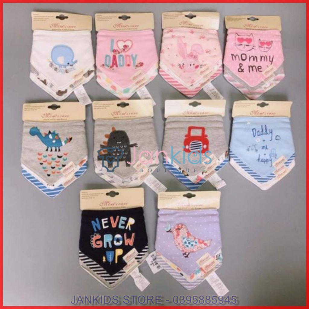 Set 3 chiếc yếm tam giác có cúc bấm Momcare cho bé