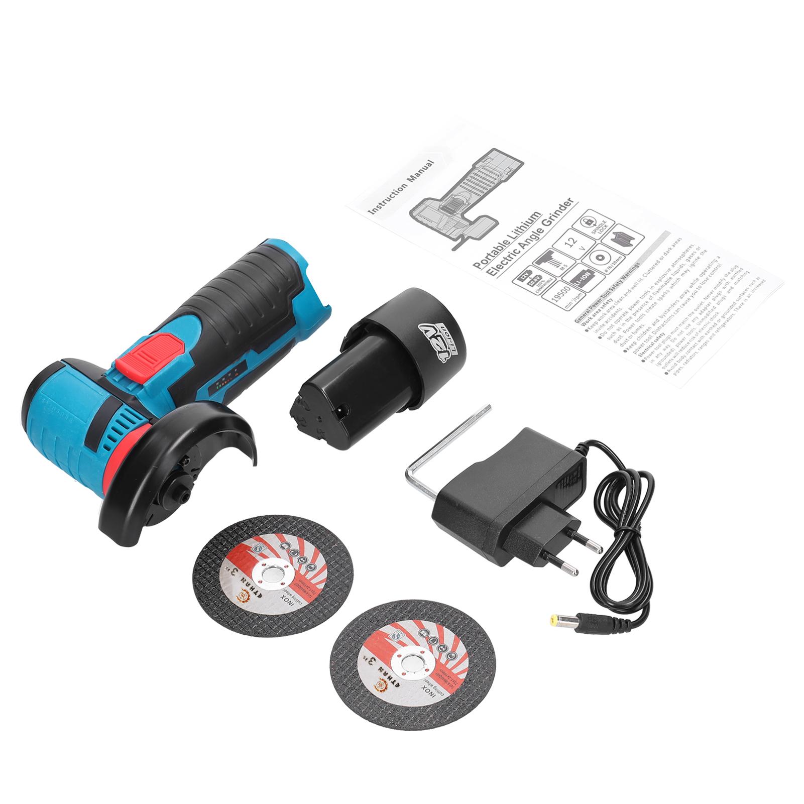 19500rpm Electric Grinding Tool Multifunctional Mini Grinder Handheld Cutter for Cutting Polishing Ceramic Tile Wood Stone Steel