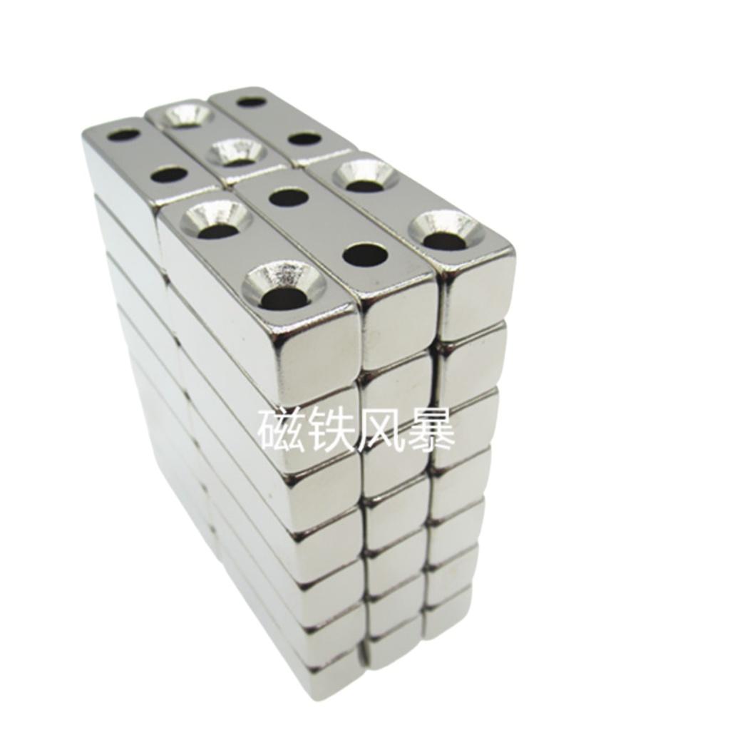 Nam châm có 2 lỗ bắt vít 30x10x10mm lực từ siêu mạnh, nam châm vĩnh cửu