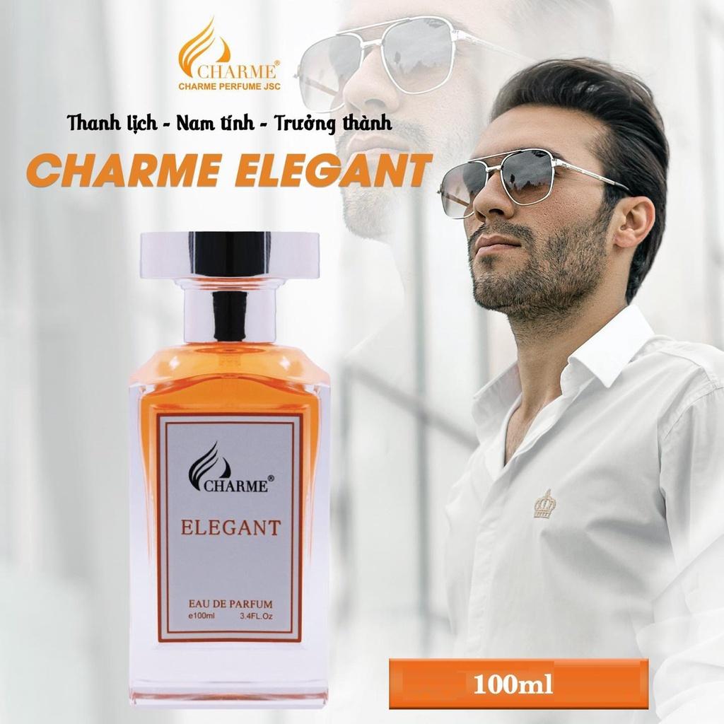 Nước hoa nam lưu hương lâu, Charme Elegant, hương biển hiện đại và nam tính, dành cho phái mạnh, 100ml