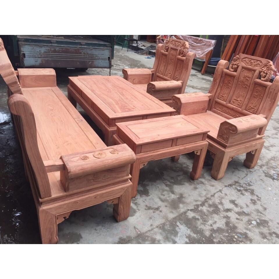 Bộ bàn ghế âu á hộp kiểu như ý voi gỗ hương đá
