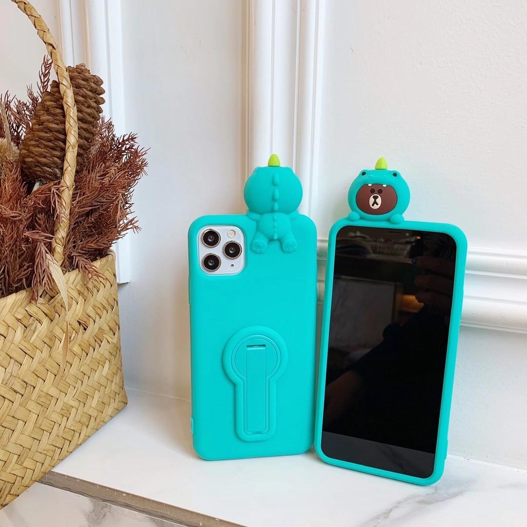 Ốp điện thoại silicon cao su in khủng long gấu 3d cho Iphone 11 Pro Max Iphone 6 6s 7 8+ XR Xs Max