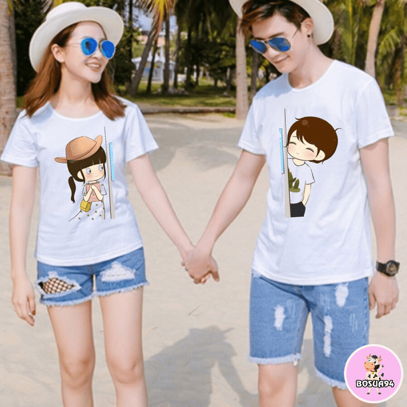 Áo Thun cặp Nam-Nữ in CẶP NAM NỮ cực dễ thương , thích hợp cho các cặp đôi trẻ trung, năng động, cho các nhóm bạn đi đêm, đi phượt, bão, nhìn đã mắt, bao ngầu, bao chất!