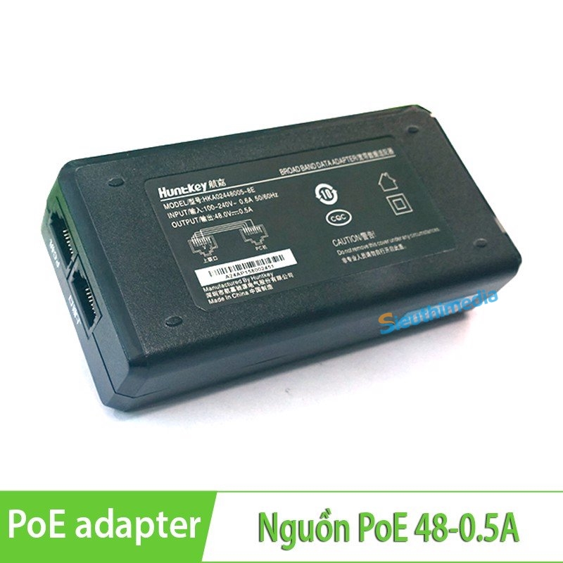 Adapter PoE Huntkey 48V-0.5A   Chính Hãng