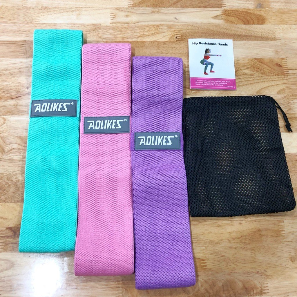 Bộ 3 dây kháng lực tập cơ mông đùi chân Hip Resistance bands Aolikes