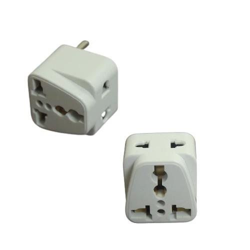 Ổ Cắm Điện 2 Chức Năng: Ổ Cắm Chuyển Đổi 3 Chấu Sang 2 Chấu Và Chia 2 Ra Ổ Cắm , An Toàn Tiện Dụng - Hàng Nhập Khẩu - Kingler 8610