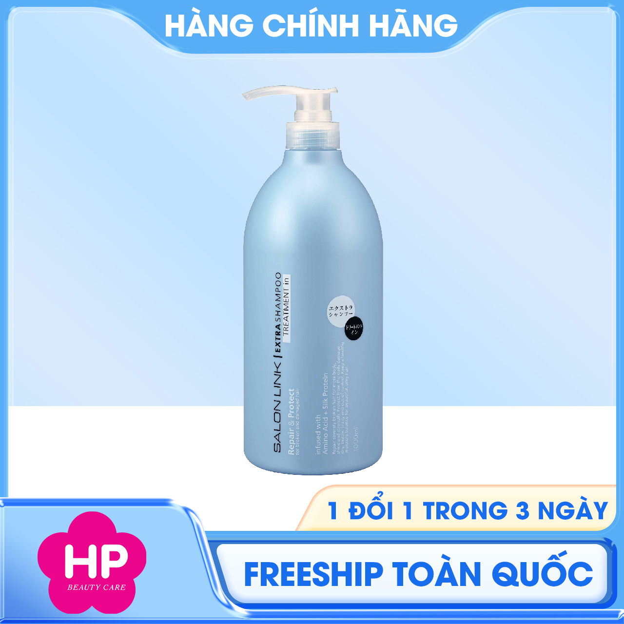 Dầu Gội - Xả 2 Trong 1 Phục Hồi Tóc Uốn Nhuộm Salon Link Extra Treatment In Shampoo (Chai 1000 mL)