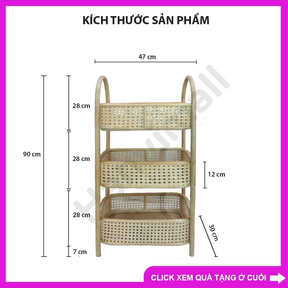 Kệ đựng đồ 3 tầng làm từ mây