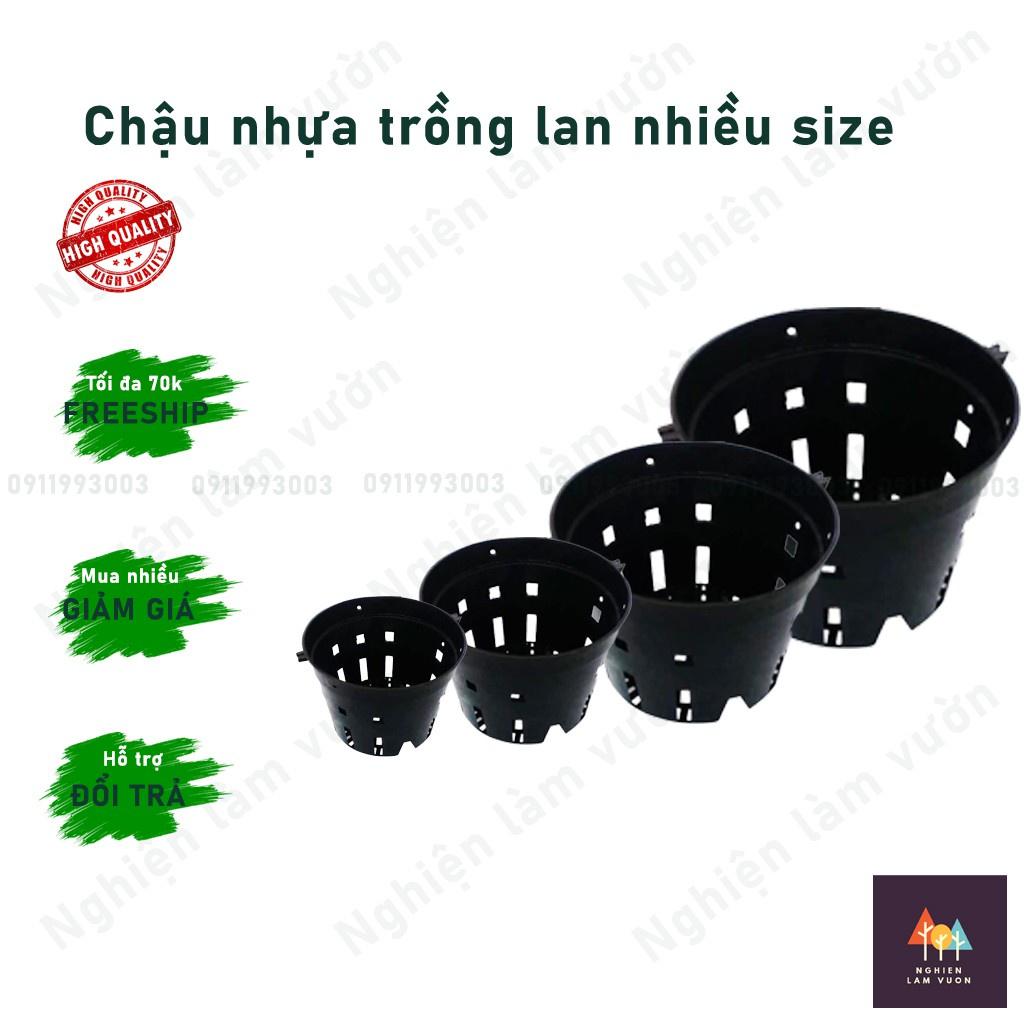Chậu nhựa đen trồng lan, cây cảnh fi 12