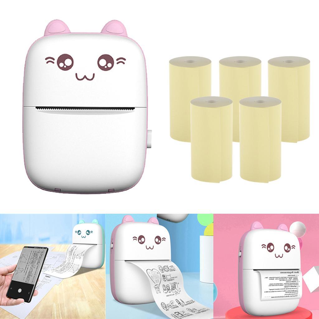 5x Portable Thermal Printer + Photo Memo Printing Paper
