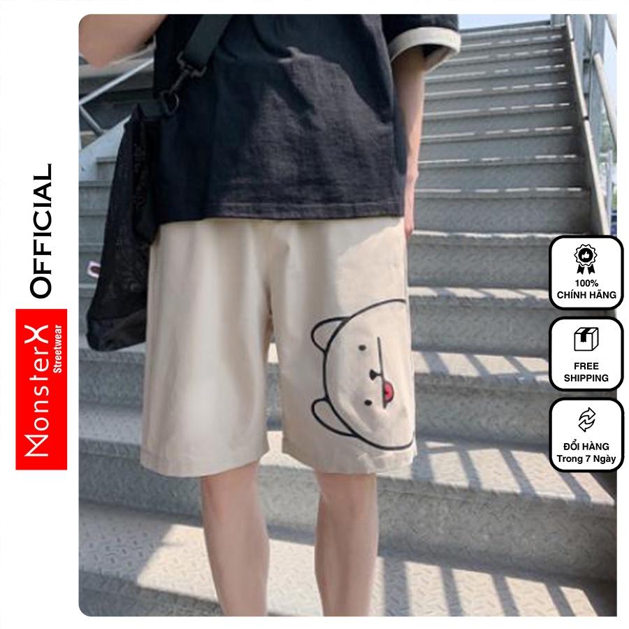 Quần Short Đùi Gấu unisex MONSTERX thể thao basic nam nữ oversize phong cách đường phố Hàn Quốc Ulzzang