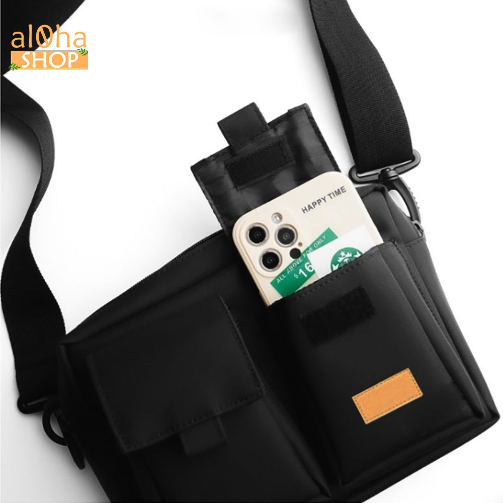 Túi đeo chéo nhiều ngăn vải Oxford, đeo vai chống thấm nước, bền bỉ unisex nam nữ - al0ha Shop