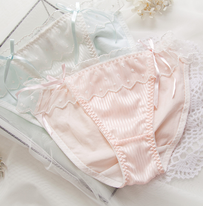 Quần Lót Nữ Cotton Eo Thấp Phối Ren - Bi Xuất Đông Âu  Hàng Loại Đẹp.