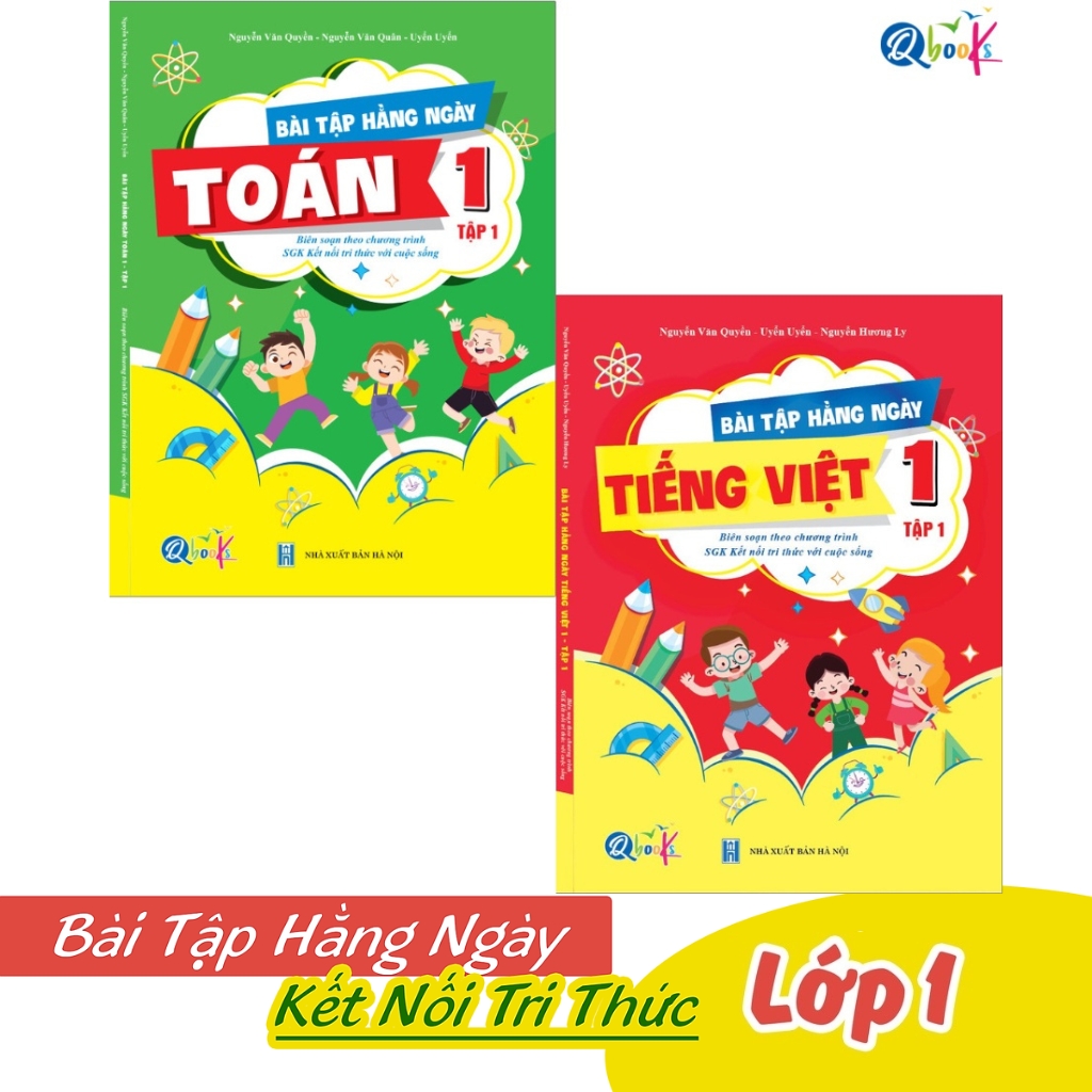 Sách - Combo Bài Tập Hằng Ngày - Toán và Tiếng Việt Lớp 1 - Kết Nối Tri Thức Với Cuộc Sống - Tập 1