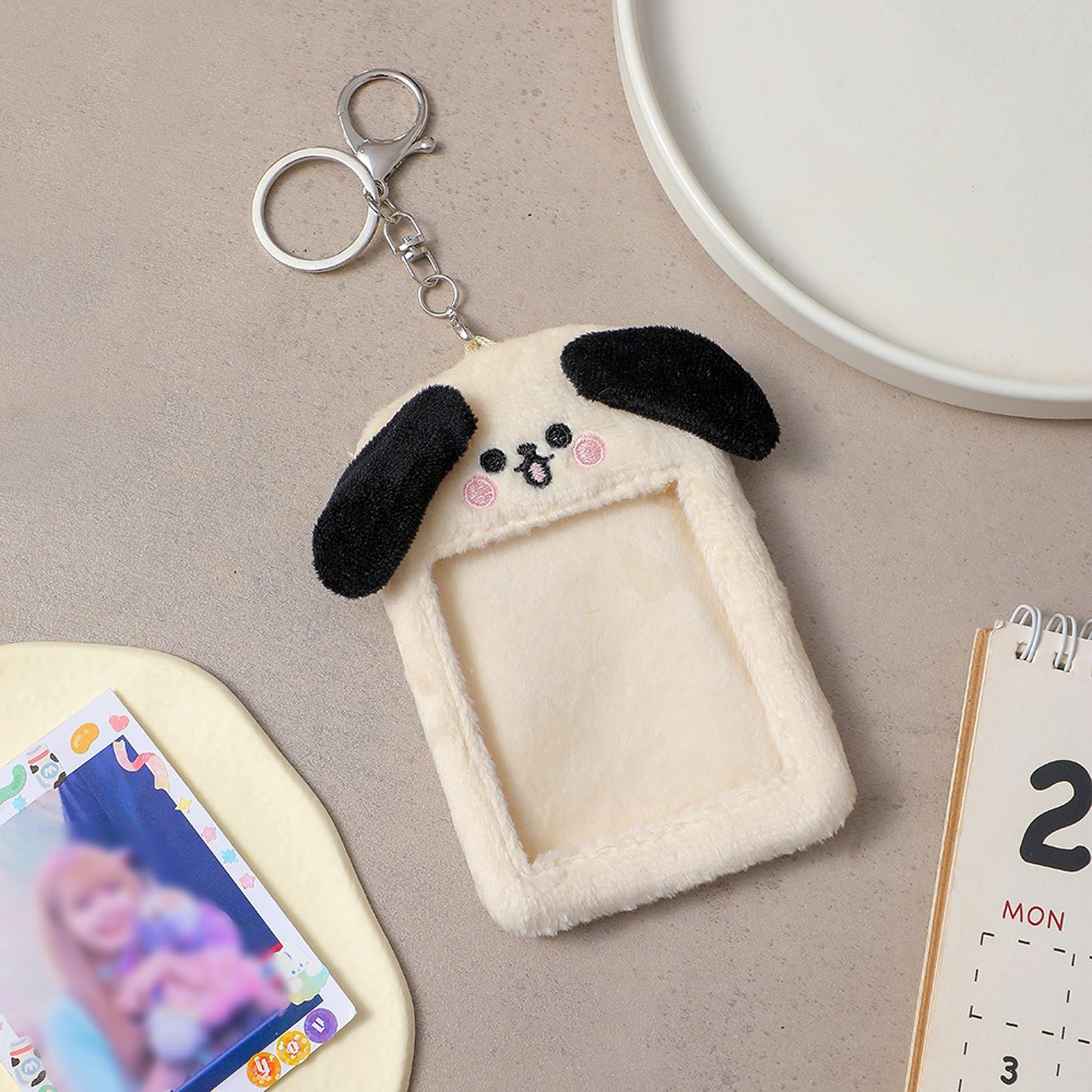 Plush Photocard Holder Protective Case Pendant Protection Sleeve Stationery for Shoulder Card Picture