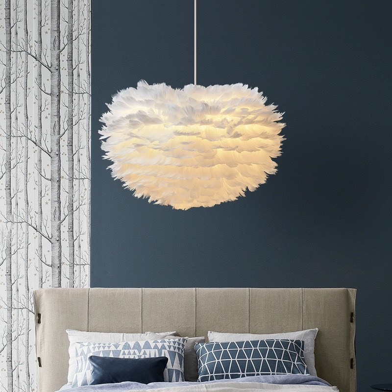 Đèn Thả Lông Vũ Cao Cấp Trang Trí Phòng Ngủ JOYMART MTH3887C Đèn Thả Trần Decor Quý Phái Phong Cách Cá Tính, Sang Chảnh