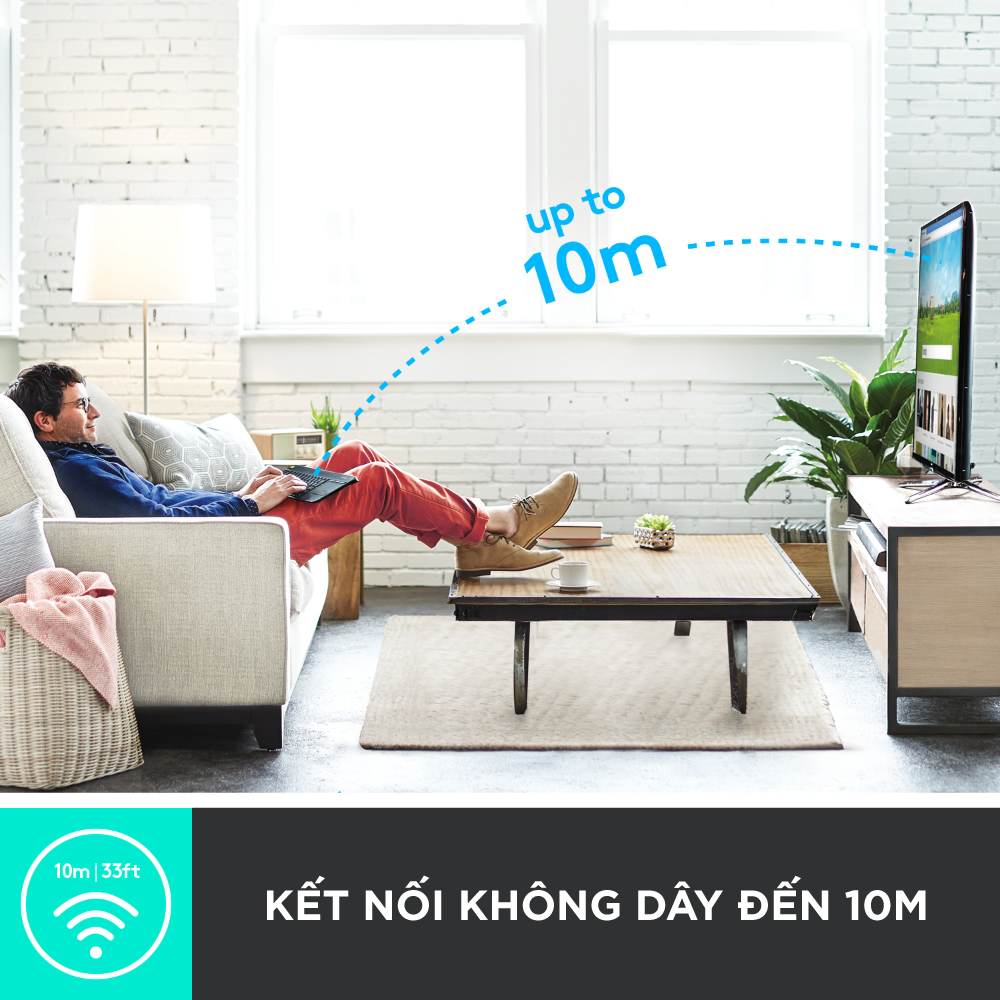 Bàn Phím Không Dây Logitech K400 PLUS - Hàng Chính Hãng
