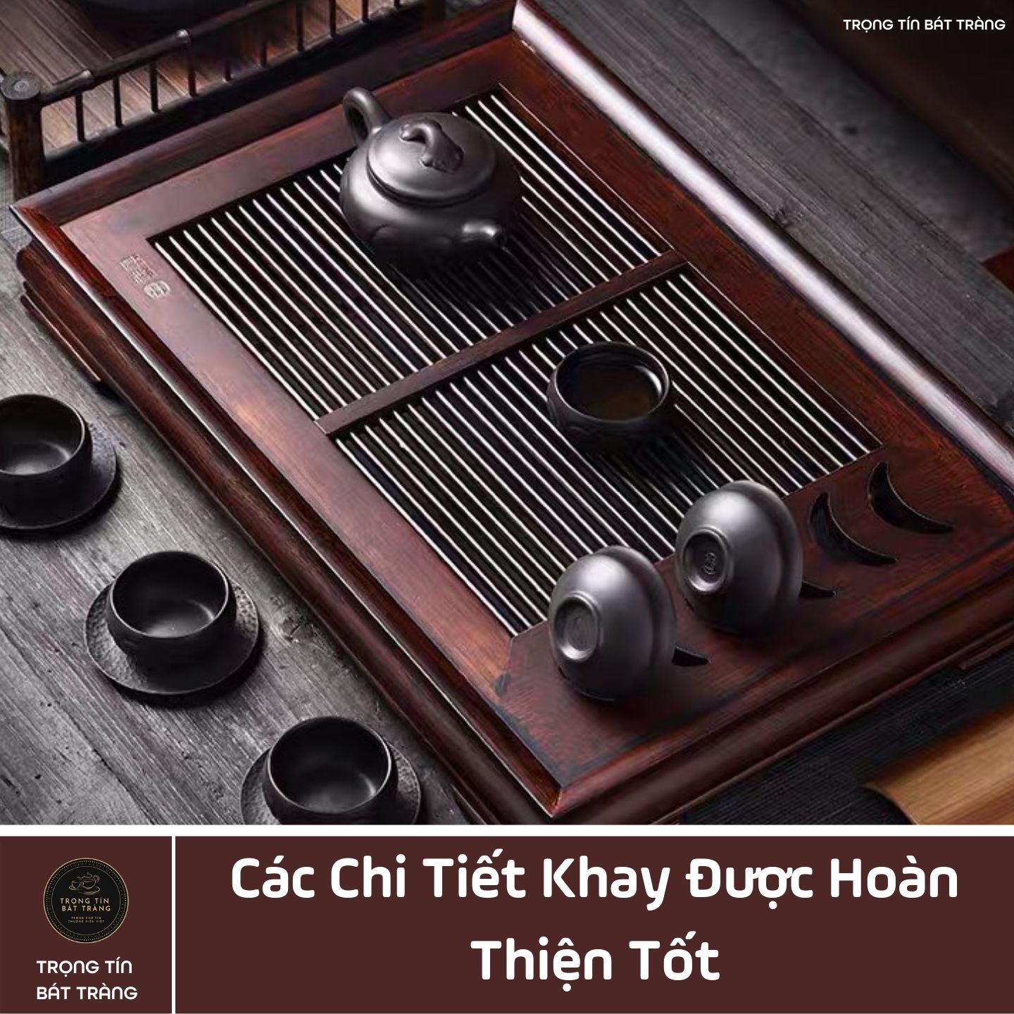 Khay Trà Tre Cao Cấp Mặt Trăng Chữ Nhật Kích Thước 50*33*6,8 KT 01