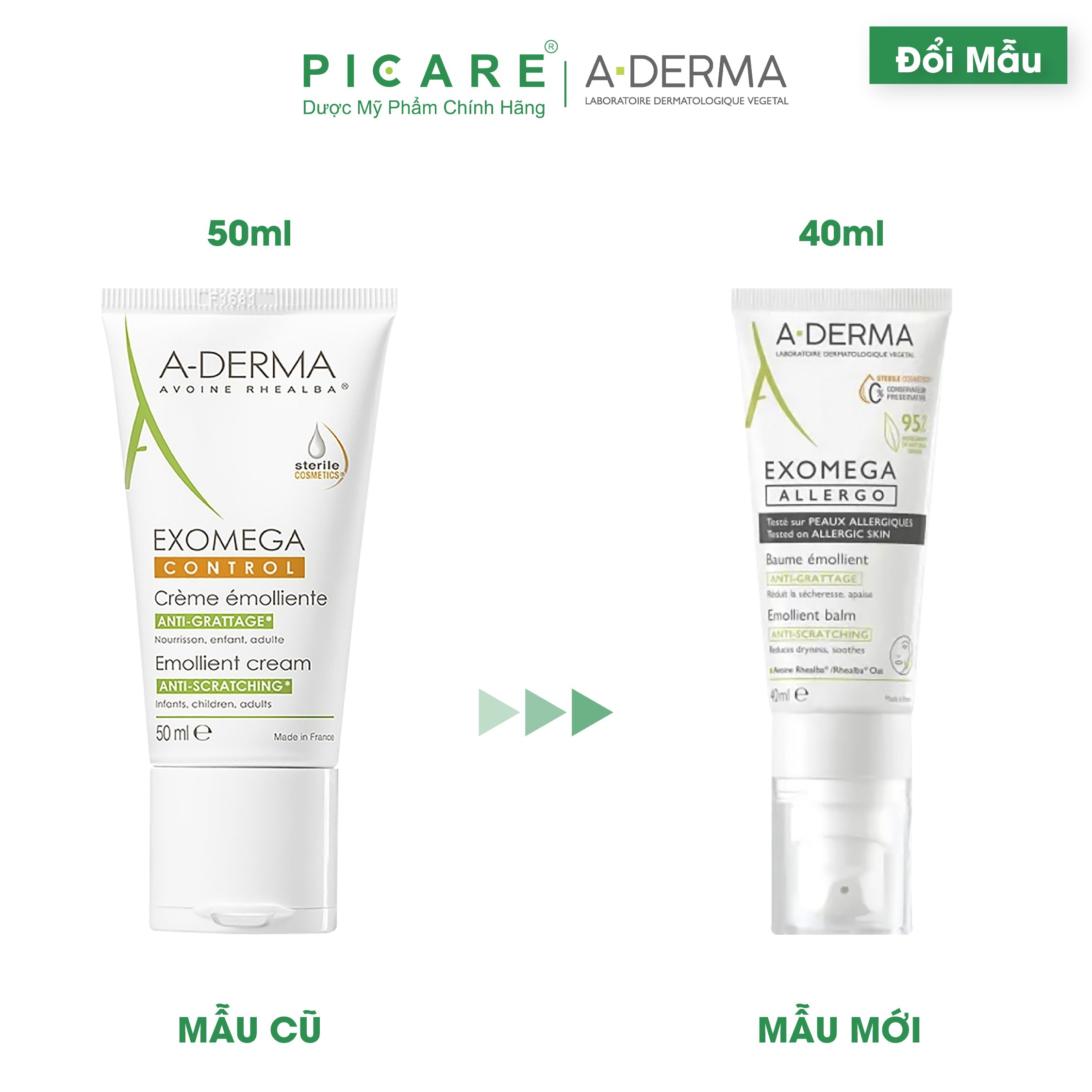 Kem Làm Mềm Da, Dịu Kích Ứng A-Derma Cho Da Khô Đến Rất Khô Exomega Control Emollient Cream (50ml)