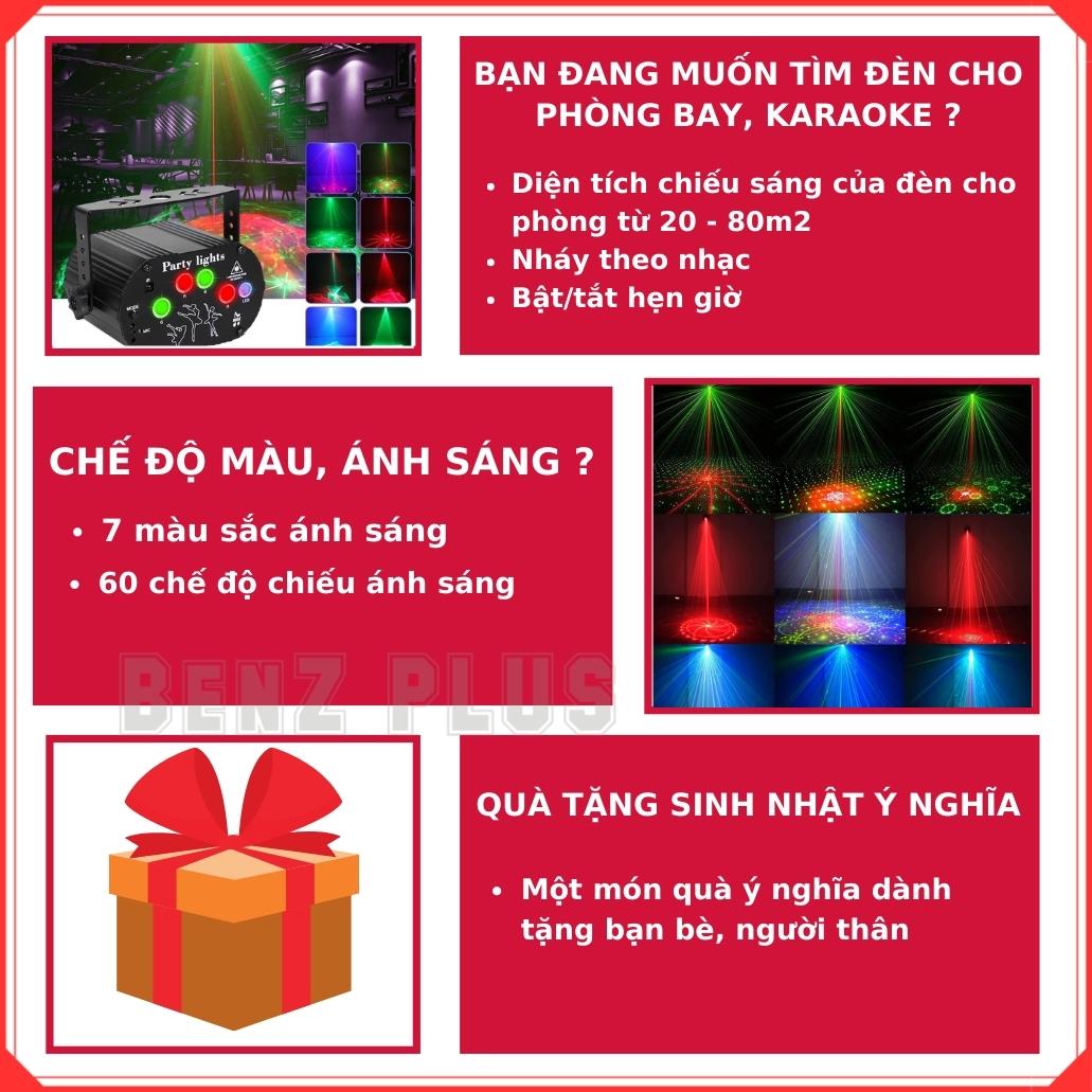 Đèn laser sân khấu, phòng bay, bar karaoke nháy theo nhạc, đèn party lights trang trí sự kiện, sinh nhật