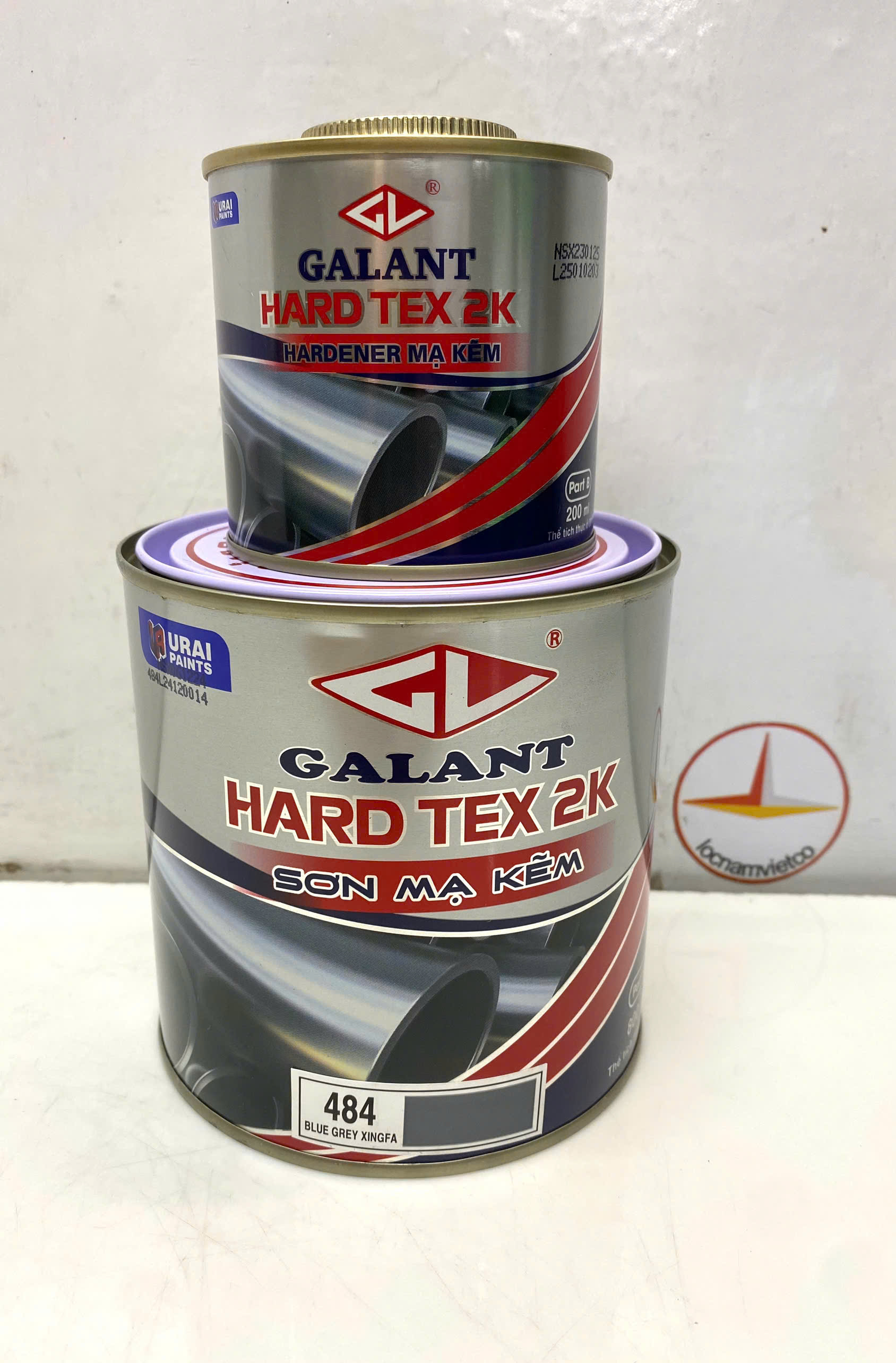 Sơn sắt mạ kẽm không cần lót Hard Tex 2K màu xám Xingfa 484 1L