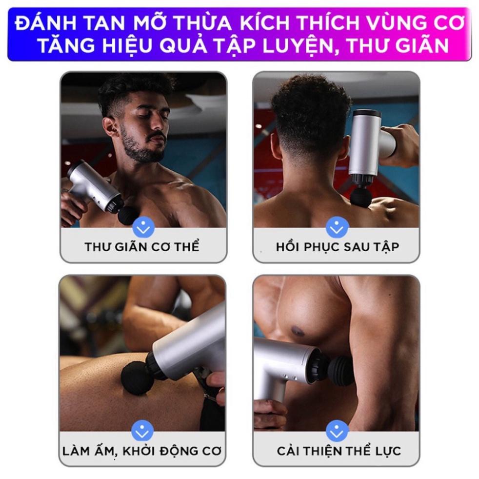 Máy massage cầm tay cổ vai gáy 6 chế độ, Máy đấm lưng rung mát xa giúp giãn cơ bắp đùi chân, đỡ mỏi toàn thân - DL5