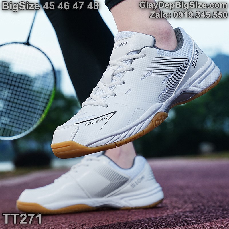 Giày chơi cầu lông tennis cỡ lớn 45 46 47 48 cho nam cao to chân ú bè. Big size badminton shoes for wide feet